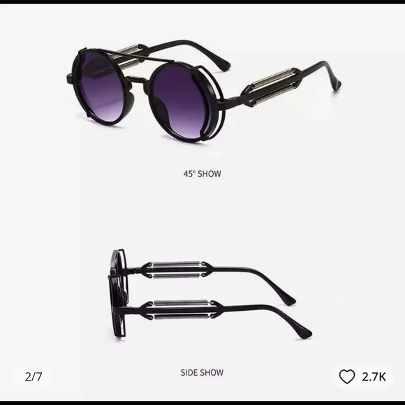 Vintage unisex sunnies in round trendy shape - Picture 2 of 4